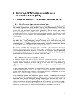2 Background information on waste glass reclamation