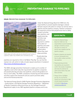 Preventing damage to pipelines