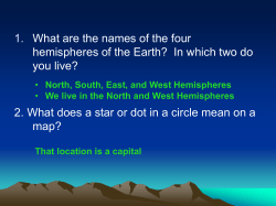 1. What are the names of the four hemispheres of the Earth? In
