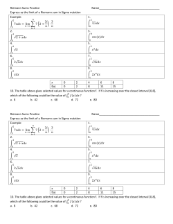 Riemann Sums Practice