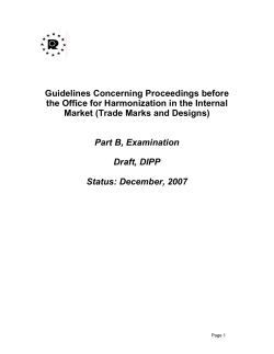 DRAFT EXAMINATION GUIDELINES