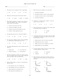 Chapter 14 and 15 Practice Test Name: Date: 1. The percent by