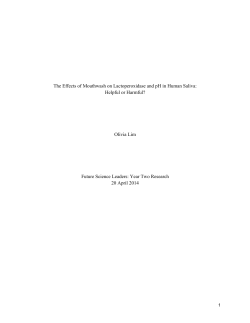 The Effects of Mouthwash on Lactoperoxidase and pH in Human