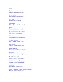 Poetry Bicycles Marjorie Agosin, Volume 1, p.6 Empty Spaces Erica