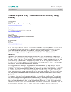 Siemens Integrates Utility Transformation and Community Energy