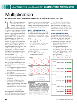 Multiplication - Jane Madell, PhD