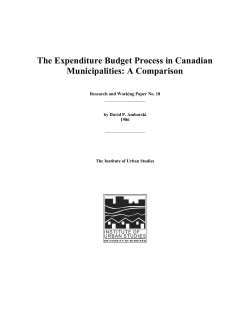 The expenditure budget process in Canadian municipalities : a