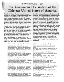 The Unanimous Declaration of the Thirteen United States of America