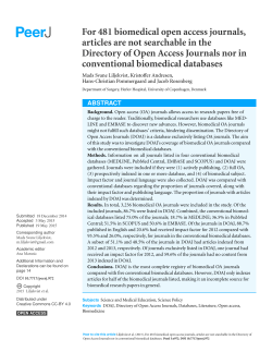 For 481 biomedical open access journals, articles are not