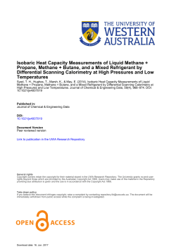 Isobaric Heat Capacity Measurements of Liquid Methane + Propane