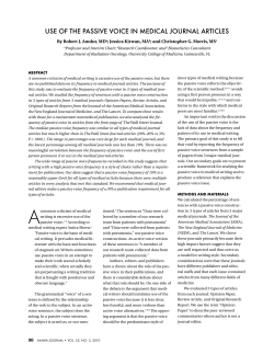 use of the passive voice in medical journal articles