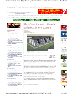 Maple Courts Apartments still may be sold to Massachusetts developer