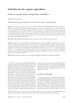 Subsidies for the organic agriculture