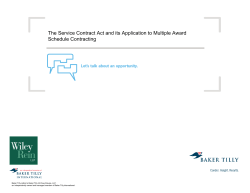 The Service Contract Act and its Application to Multiple Award