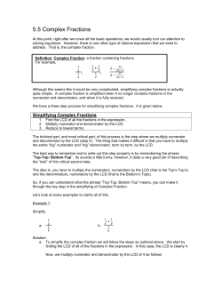 5.5 Complex Fractions