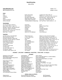 Film/TV/Theatre resume