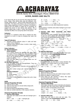 ACIDS, BASES AND SALTS