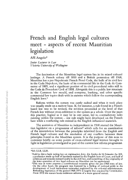French and English legal cultures meet