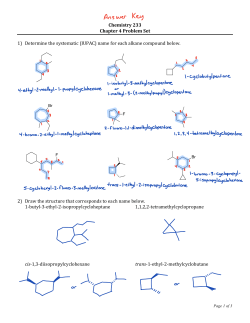 Chemistry 233 Chapter 4 Problem Set 1) Determine the systematic
