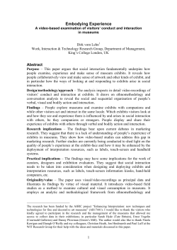 Embodying Experience