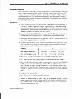 Temp Solubility safety precautions