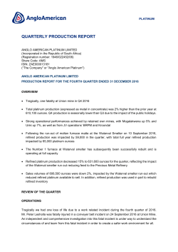 quarterly production report