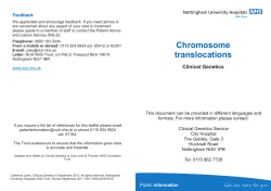 Chromosome translocations - Nottingham University Hospitals NHS
