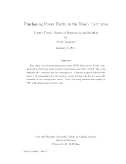 Purchasing Power Parity in the Nordic Countries