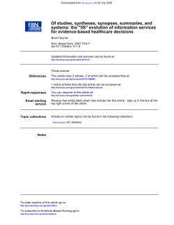 for evidence-based healthcare decisions systems: the "5S" evolution