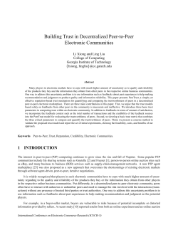 Building Trust in Decentralized Peer-to