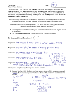 PreCalculus Name________________________