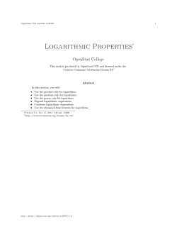 Logarithmic Properties