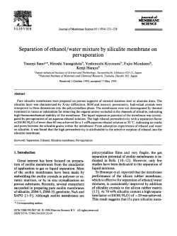 Separation of ethanol/water mixture by silicalite membrane on