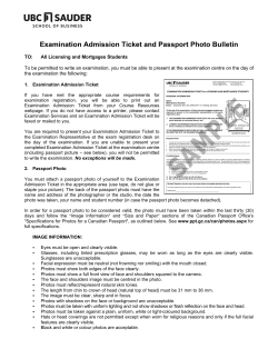 Examination Admission Ticket and Passport Photo Bulletin