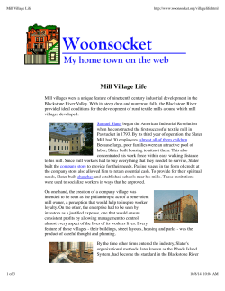 Mill Village Life