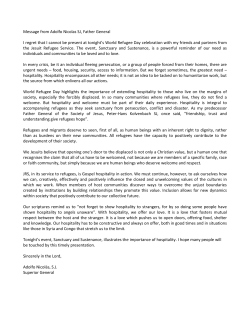 Message from Adolfo Nicolas SJ, Father General I regret that I