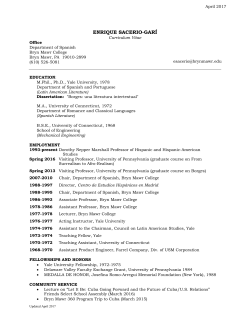 CV - Bryn Mawr College