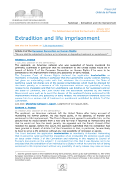 Extradition and life imprisonment