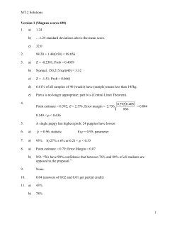 MT 2 Solutions 1 Version 1 (Magnus scores 690) 1. a) 1.24 b) &hellip;1.24