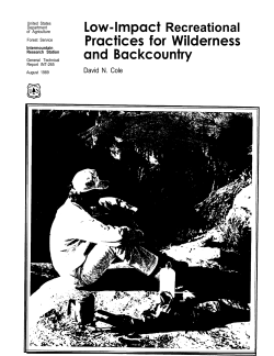 Low-Impact Practices for Wilderness and Backcountry