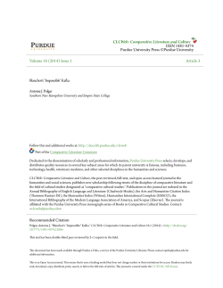 Blanchot`s "Impossible" Kafka - Purdue e-Pubs