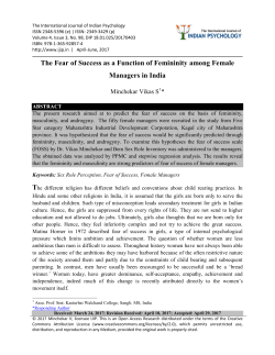 The Fear of Success as a Function of Femininity among Female