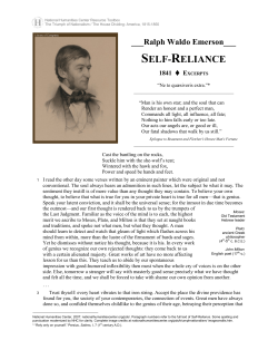 self-reliance - National Humanities Center