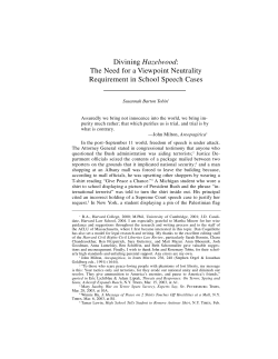 Divining Hazelwood - Harvard Law School