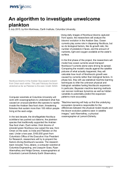 An algorithm to investigate unwelcome plankton