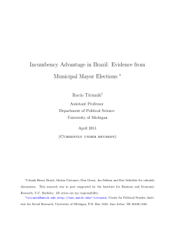 Incumbency Advantage in Brazil: Evidence from Municipal Mayor