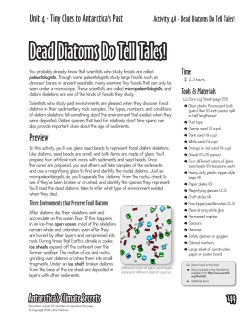 Dead Diatoms Do Tell Tales!