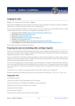 iForest &ndash; Authors Guidelines