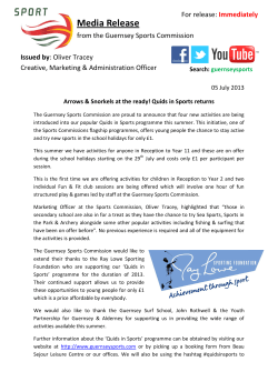 Media Release - Guernsey Sports Commission