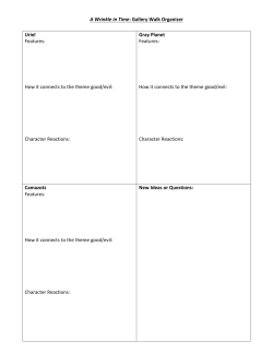 A Wrinkle in Time: Gallery Walk Organizer Uriel Features: How it